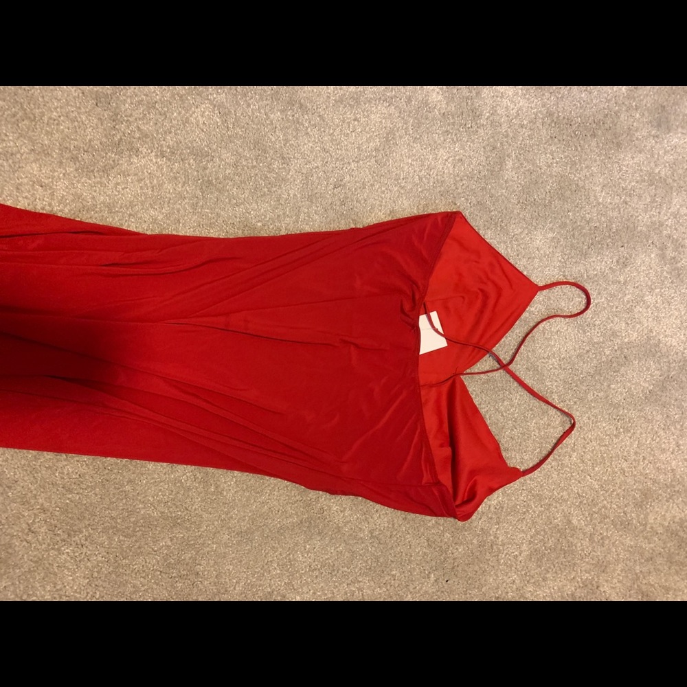 Red maxi dress